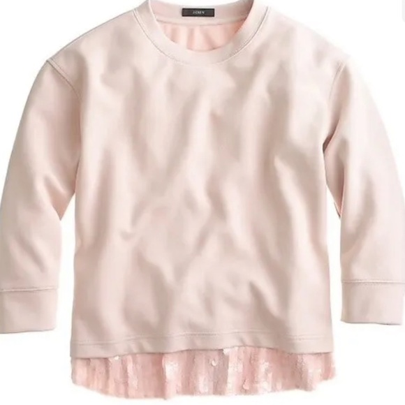 J. Crew | Light Pink Sequins Hem Sweatshirt Size XXS - Picture 8 of 8